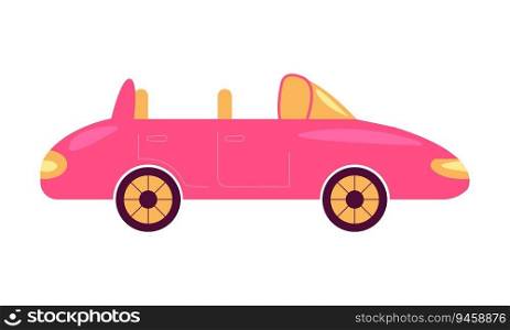 Barbie Baby girl, princess. Bubble gum cute pink car, cabriolet. Vector illustration. Barbie Baby girl, princess. Bubble gum cute pink car, cabriolet