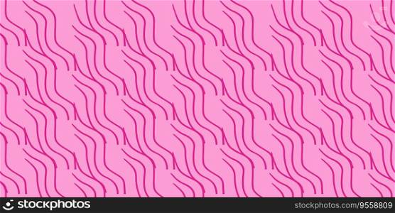 Barbie background. Pink shape seamless pattern. Trendy Barbiecore Style. Strokes the similarity of waves is chaotic. Template for textile and wallpaper. Vector illustration  