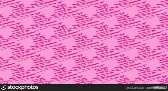 Barbie background. Pink shape seamless pattern. Trendy Barbiecore Style. Doodles and hand strokes. Template for textile and wallpaper. Vector illustration

