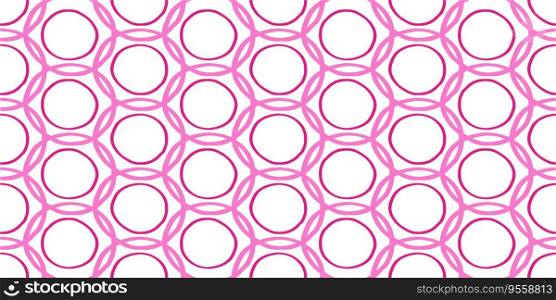 Barbie background. Pink shape seamless pattern. Trendy Barbiecore Style. Ornament of circles. Template for textile and wallpaper. Vector illustration

