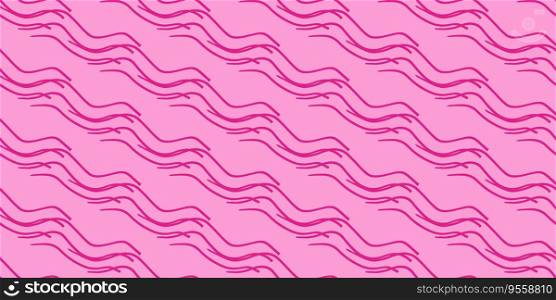 Barbie background. Pink shape seamless pattern. Trendy Barbiecore Style. Strokes like waves on the diagonal. Template for textile and wallpaper. Vector illustration  
