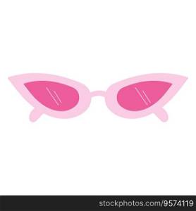 barbiecore glasses accessory pink doll girl play heart icon element vector illustration