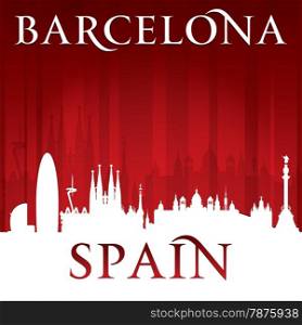 Barcelona Spain city skyline silhouette. Vector illustration