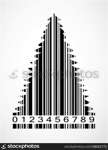 Barcode Christmas Tree Image Vector Illustration. EPS10