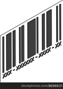 barcode illustration in 3D isometric style isolated on background