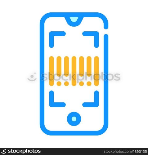barcode scanner application color icon vector. barcode scanner application sign. isolated symbol illustration. barcode scanner application color icon vector illustration