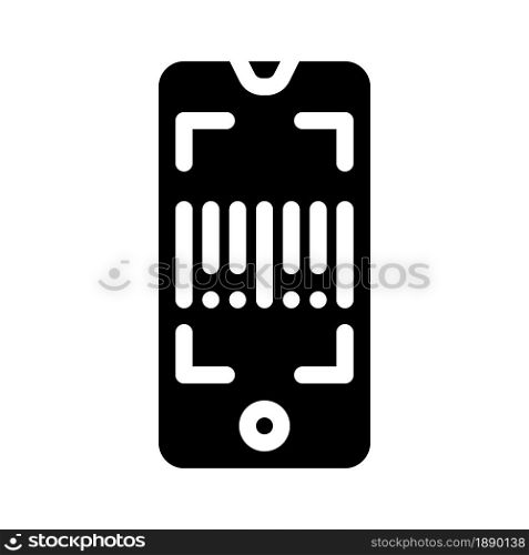 barcode scanner application glyph icon vector. barcode scanner application sign. isolated contour symbol black illustration. barcode scanner application glyph icon vector illustration