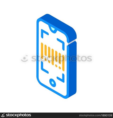 barcode scanner application isometric icon vector. barcode scanner application sign. isolated symbol illustration. barcode scanner application isometric icon vector illustration