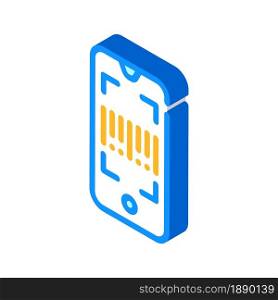 barcode scanner application isometric icon vector. barcode scanner application sign. isolated symbol illustration. barcode scanner application isometric icon vector illustration