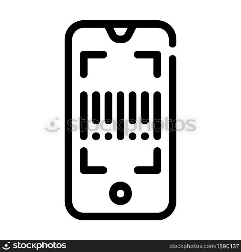 barcode scanner application line icon vector. barcode scanner application sign. isolated contour symbol black illustration. barcode scanner application line icon vector illustration