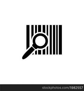 Barcode Search, Find Bar Code. Flat Vector Icon illustration. Simple black symbol on white background. Barcode Search, Find Bar Code sign design template for web and mobile UI element. Barcode Search, Find Bar Code Flat Vector Icon