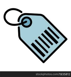 Barcode tag icon. Outline barcode tag vector icon color flat isolated. Barcode tag icon color outline vector