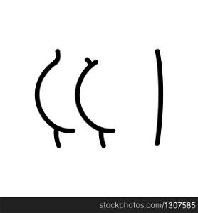 bare butt icon vector. bare butt sign. isolated contour symbol illustration. bare butt icon vector outline illustration