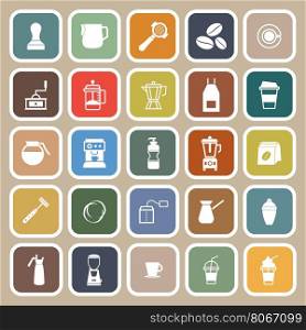 Barista flat icon on brown background, stock vector