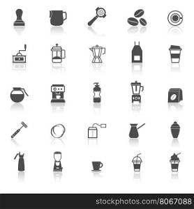 Barista icon with reflect on white background, stock vector