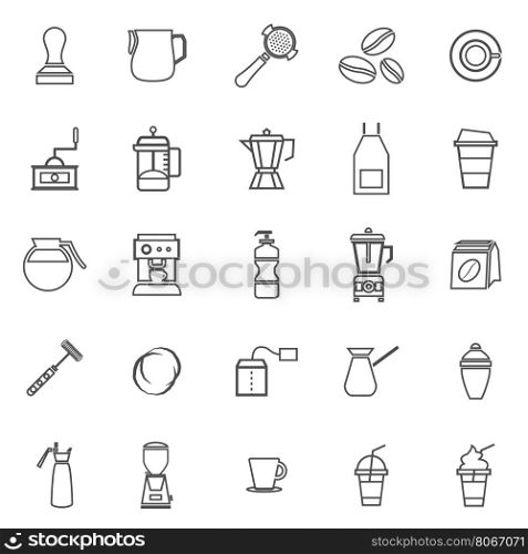 Barista line icon on white background, stock vector