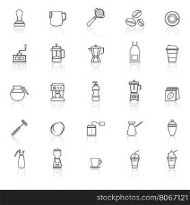 Barista line icon with reflect on white background, stock vector