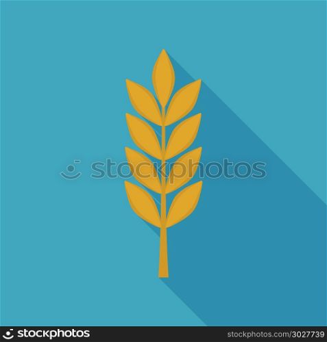Barley icon in flat long shadow design.. Barley icon in flat long shadow design