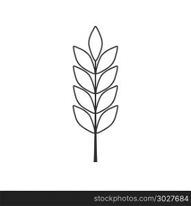 Barley or wheat icon in black flat outline design.. Barley or wheat icon in black flat outline design