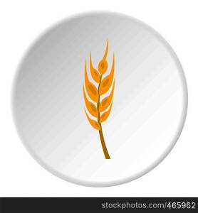 Barley spike icon in flat circle isolated on white vector illustration for web. Barley spike icon circle