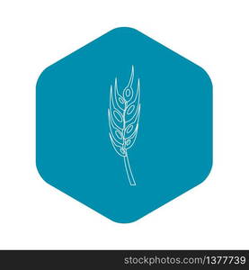 Barley spike icon. Outline illustration of barley spike vector icon for web. Barley spike icon, outline style