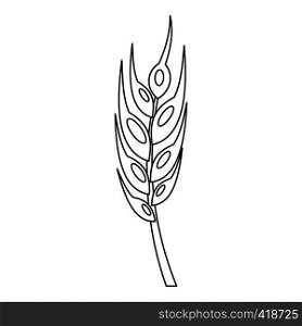 Barley spike icon. Outline illustration of barley spike vector icon for web. Barley spike icon, outline style