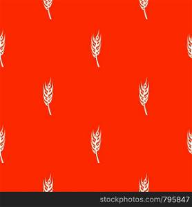 Barley spike pattern repeat seamless in orange color for any design. Vector geometric illustration. Barley spike pattern seamless