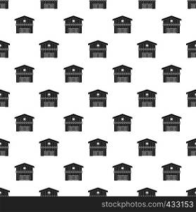 Barn for animals pattern seamless in simple style vector illustration. Barn for animals pattern vector
