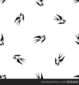 Barn swallow pattern repeat seamless in black color for any design. Vector geometric illustration. Barn swallow pattern seamless black