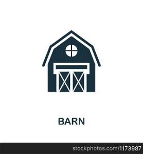 Barn vector icon illustration. Creative sign from farm icons collection. Filled flat Barn icon for computer and mobile. Symbol, logo vector graphics.. Barn vector icon symbol. Creative sign from farm icons collection. Filled flat Barn icon for computer and mobile