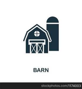 Barn vector icon illustration. Creative sign from farm icons collection. Filled flat Barn icon for computer and mobile. Symbol, logo vector graphics.. Barn vector icon symbol. Creative sign from farm icons collection. Filled flat Barn icon for computer and mobile