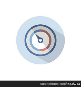 Barometer. Flat color icon on a circle. Weather vector illustration