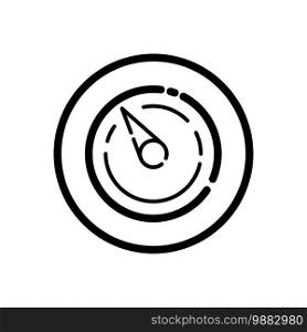 Barometer. Weather outline icon in a circle. Isolated vector illustration