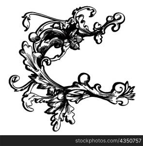 baroque floral element vector illustration