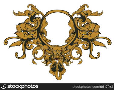 Baroque floral ornament Royalty Free Vector Image