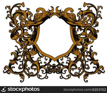 baroque floral ornament vector illustration