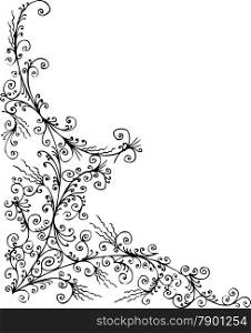 Baroque Frozen vignette 41 Eau-forte black-and-white decorative background pattern vector illustration EPS-8