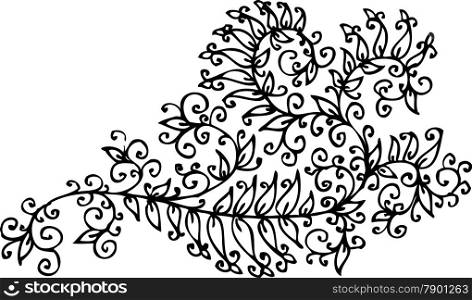 Baroque vignette 121 Eau-forte black-and-white pattern decorative vector illustration EPS-8