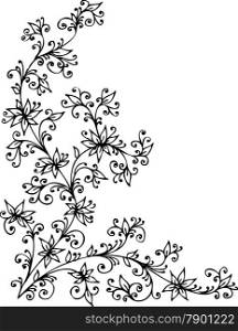Baroque vignette 91. Eau-forte black-and-white swirl pattern decorative vector illustration.