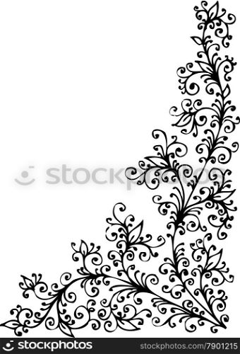 Baroque vignette 95 Eau-forte black-and-white pattern decorative vector illustration EPS-8