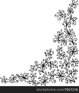 Baroque vignette. Eau-forte LXXXVIII black-and-white swirl pattern decorative vector illustration.