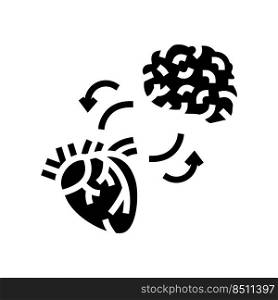 baroreflex heart and brain glyph icon vector. baroreflex heart and brain sign. isolated symbol illustration. baroreflex heart and brain glyph icon vector illustration