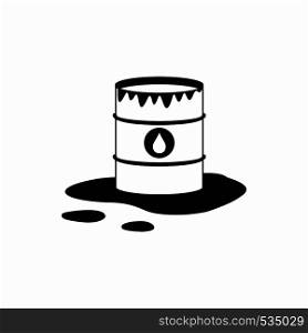 Barrel and oil spill icon icon in simple style on a white background. Barrel and oil spill icon icon, simple style