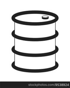 Barrel for oil monochrome flat vector object. Canister. Container. Editable black and white thin line icon. Simple cartoon clip art spot illustration for web graphic design. Barrel for oil monochrome flat vector object