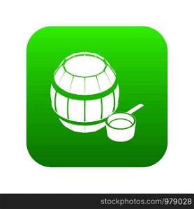 Barrel honey icon green vector isolated on white background. Barrel honey icon green vector