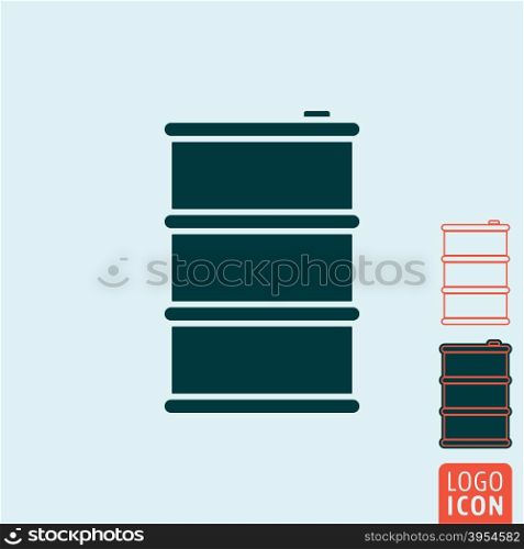 Barrel icon isolated. Barrel icon. Barrel symbol. Oil drum icon isolated. Vector illustration
