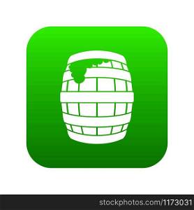 Barrel of beer icon digital green for any design isolated on white vector illustration. Barrel of beer icon digital green