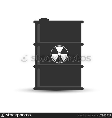 barrel of radioactive waste is a Simple vector icon for a thematic design, isolated on a white background
