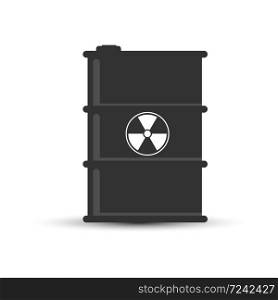 barrel of radioactive waste is a Simple vector icon for a thematic design, isolated on a white background