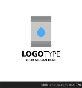 Barrel, Oil, Fuel, flamable, Eco Business Logo Template. Flat Color